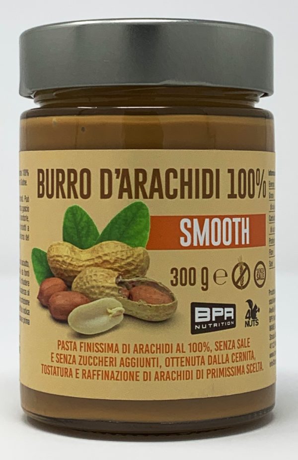 Crema spalmabile liscia agli arachidi 100% -PEANUT BUTTER 100% SMOOTH -BPR NUTRITION°