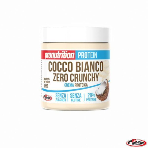 Crema spalmabile al 28% di proteine e zero zuccheri,con crispies proteici di proteine del siero del latte isolate