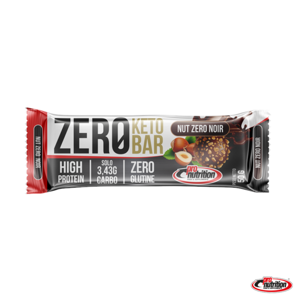 Barretta proteica per la dieta chetogenica al cioccolato fondente e nocciola-Zero Keto NUT-ZERO NOIR- PRO NUTRITION