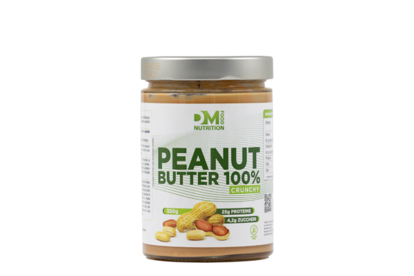 Crema spalmabile di arachidi con granella -PEANUT BUTTER 100% CRUNCHY-DM FOOD