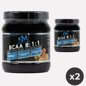 Kit di 2 PZ. di Integratori di Aminoacidi Ramificati rapporto 8:1:1 in polvere al Gusto Tropical -BCAA 8:1:1- DM NUTRITION