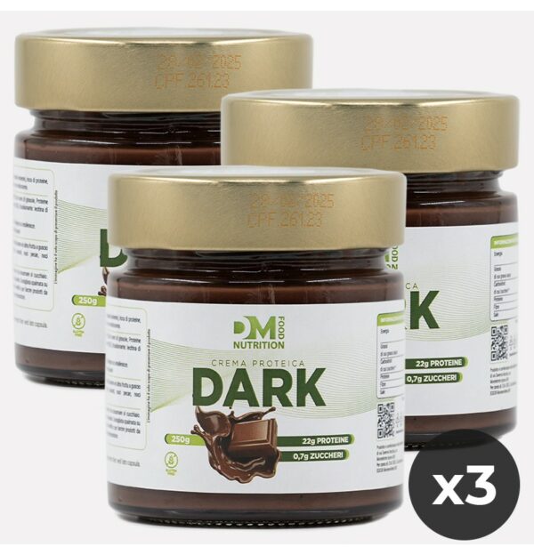 SET3 Conf. Creme Spalmabili Proteiche al Cioccolato fondente DARK