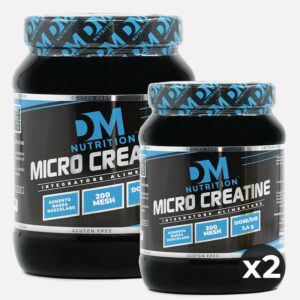 MULTIPACK 2 pezzi da 500 grammi cadauno di Integratori Alimentari di Creatina in polvere gusto neutro-MICRO CREATINE-DM NUTRUTION
