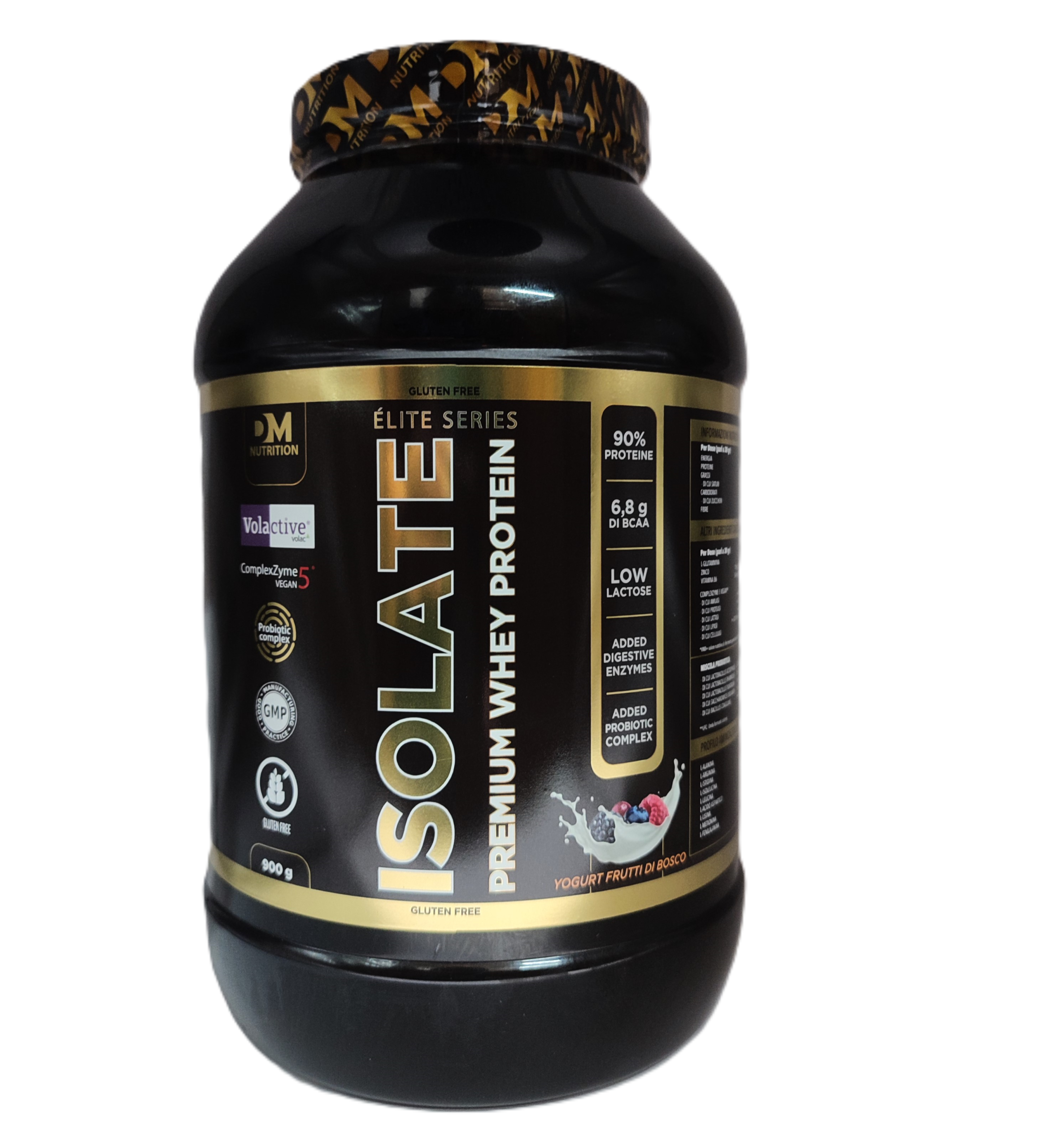Premium Whey Proteine isolate con enzimi digestivi vari gusti - YOGURT FRUTTI DI BOSCO - 900gr