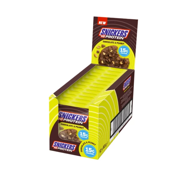 Biscotti proteici i classici cookie al gusto snickers cioccolato e arachidi confezione da 12 pezzi-SNICKERS HI PROTEIN-MARS