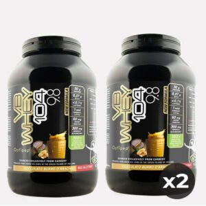 Kit di 2 Integratori di Proteine isolate idrolizzate in polvere al gusto burro di arachidi-VB WHEY 104 9.8-CIOCCOLATO BURRO D'ARACHIDI-NET INTEGRATORI