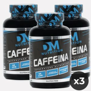 Multipack da 3 Integratori alimentari di caffeina per lo stress Psico-Fisico e concentrazione mentale- CAFFEINA-DM NUTRITION