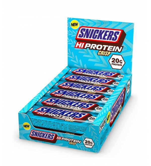 12 Barrette proteiche snickers in versione crisp