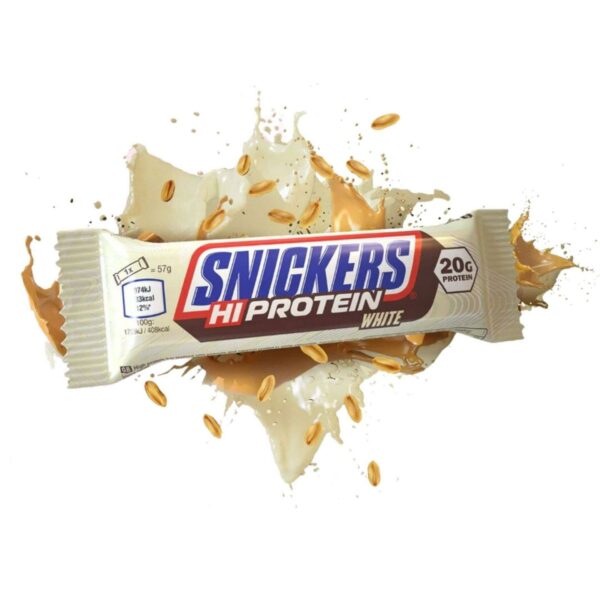 Barretta iperproteica  snickers ricoperta al cioccolato bianco