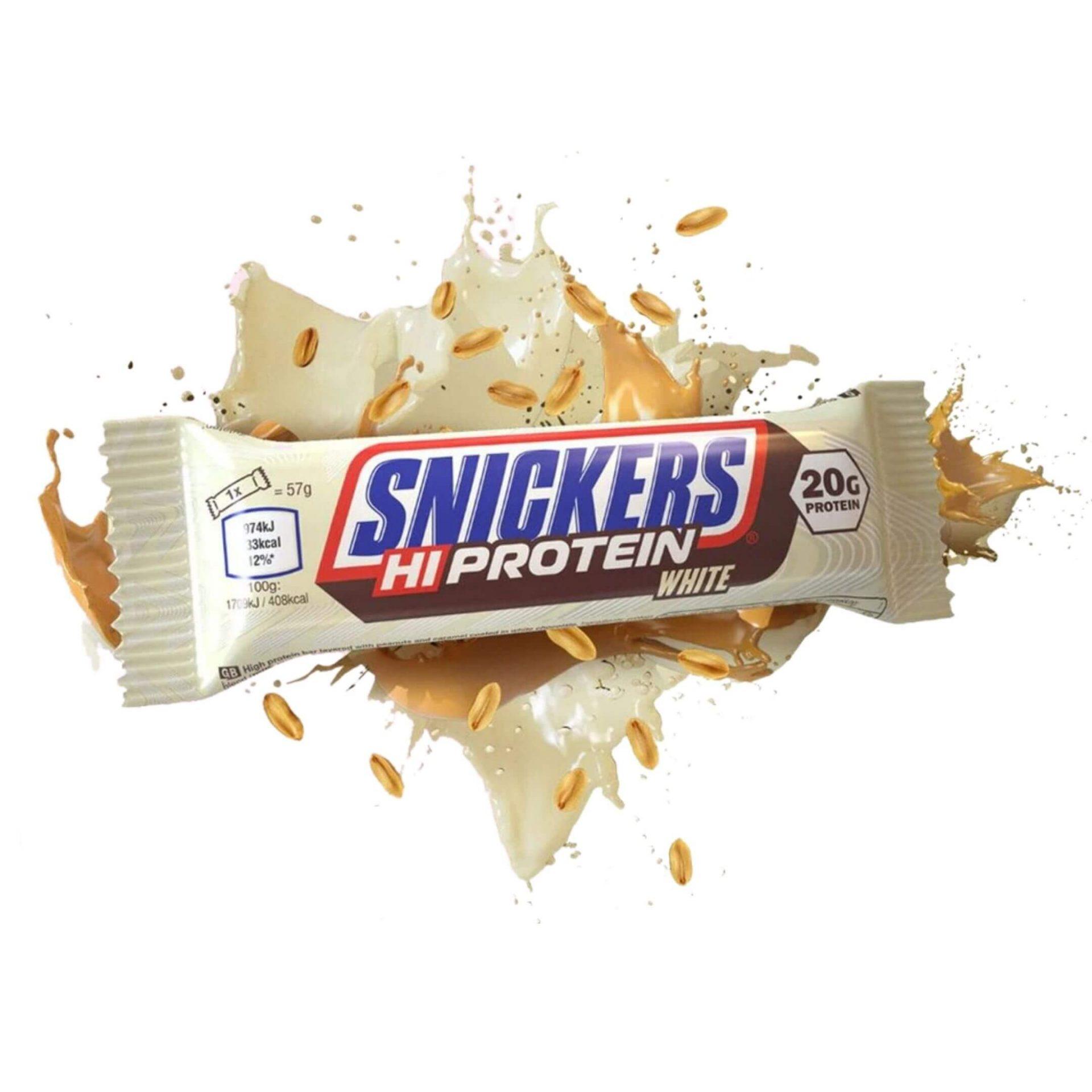 Barretta iperproteica al gusto di snickers ricoperta al cioccolato bianco-SNICKERS WHITE- MARS PROTEIN
