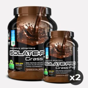 Set di 2 Proteine del siero del latte al gusto di cioccolato in polvere-ISOLATE PRO-NET INTEGRATORI