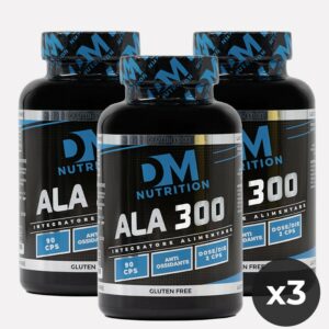 SET da 3 Integratori alimentare di Acido Alfa Lipoico-Antiossidante-ALA 300-DM NUTRITION