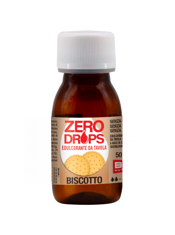 Dolcificante da tavola al gusto di BISCOTTO-ZERO DROPS-BPR NUTRITION