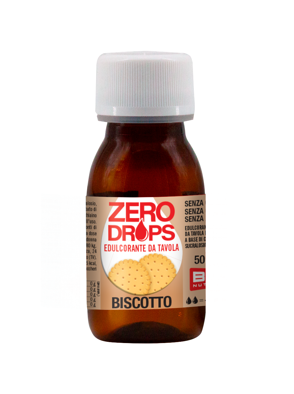 Dolcificante da tavola al gusto di BISCOTTO-ZERO DROPS-BPR NUTRITION
