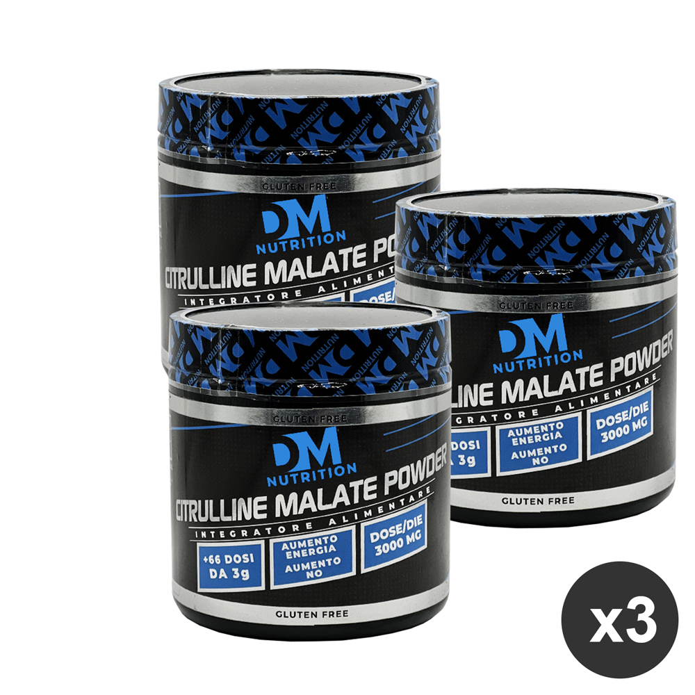 Offerta tris di citrullina malate in polvere neutro DM nutrition