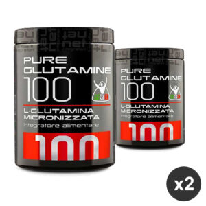 Kit da 2 Integratori di Glutammina per massa magra in polvere gusto neutro-PURE GLUTAMMINE-NET INTEGRATORI