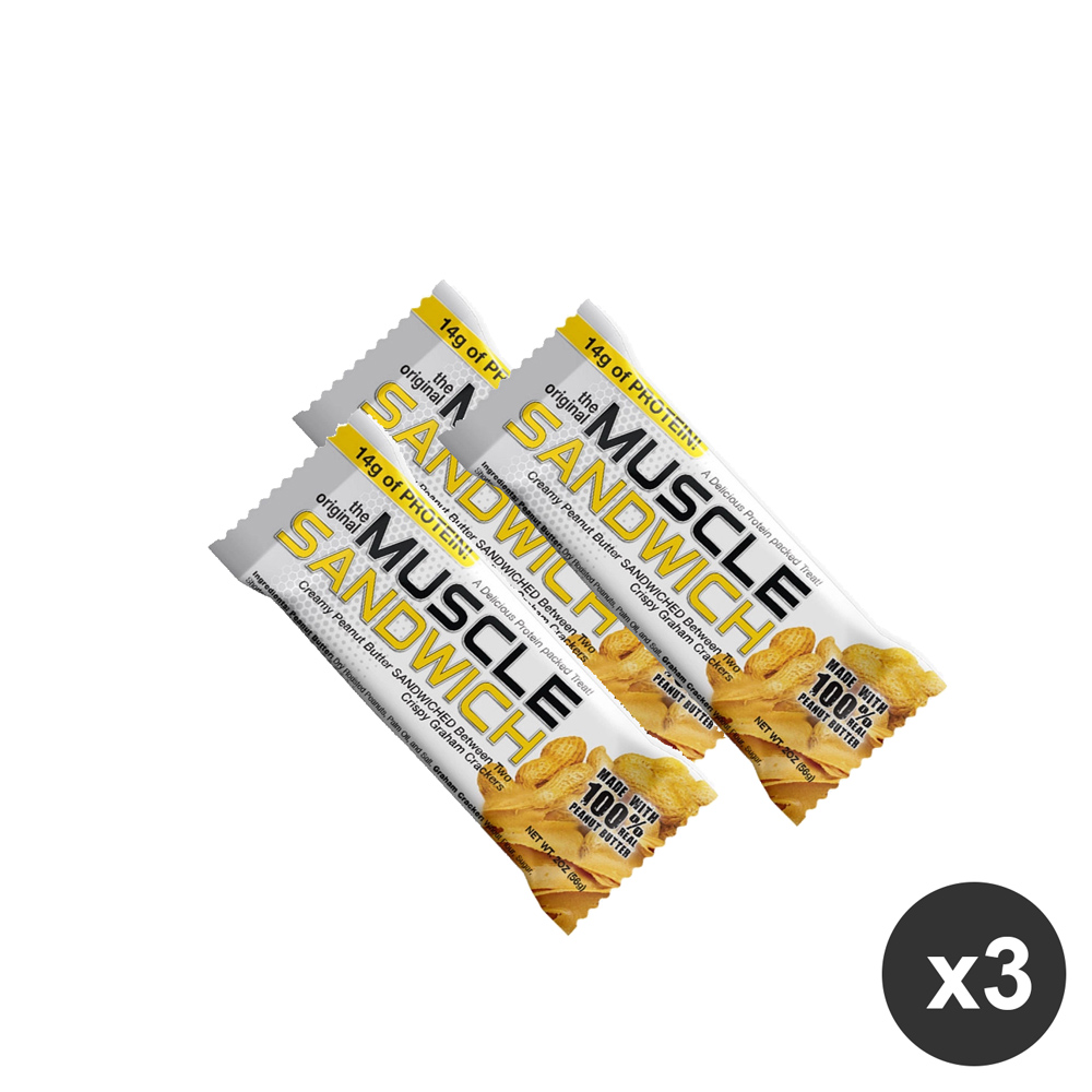 Set 3 barrette proteiche original burro di arachidi Muscle sandwich