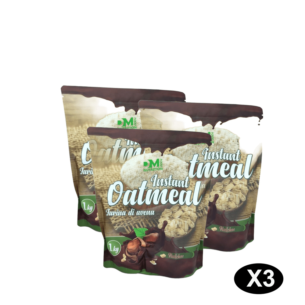 Tripack farina di avena aromatizzata nocciola e cioccolato DM
