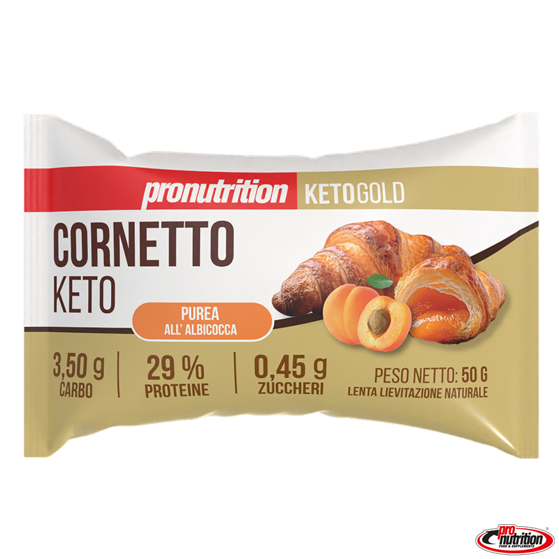 Cornetto keto ripieno marmellata all'albicocca Pro Nutrition