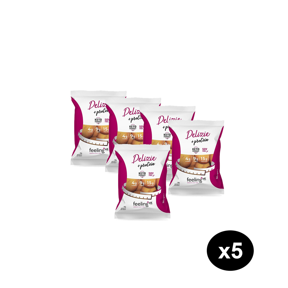 Kit 5 Delizie Biscotti all'albicocca spuntino cheto Feeling Ok