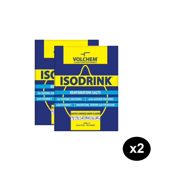 Duopack di Isodrink Sali minerali in polvere al limone Volchem
