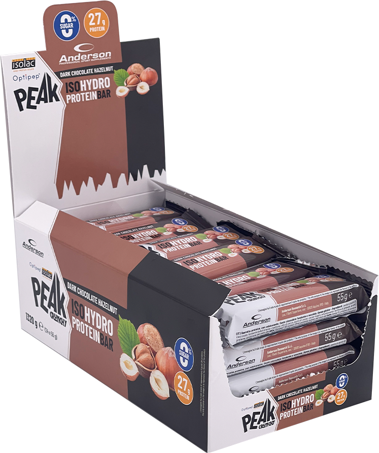 Pacco di 24 barrette crunchy fondente nocciola Anderson