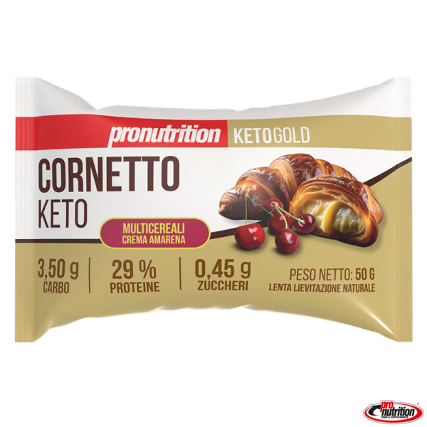 Cornetto multicereali ripieno crema pasticcera e amarena