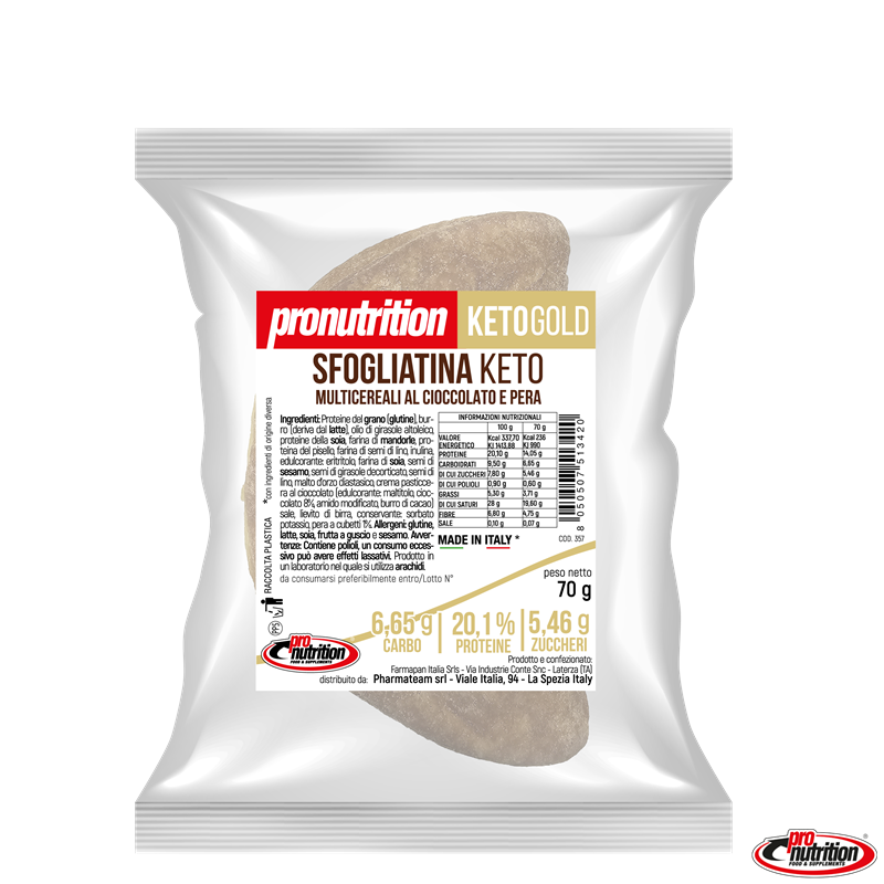 Sfogliatina proteica keto pera e cioccolato