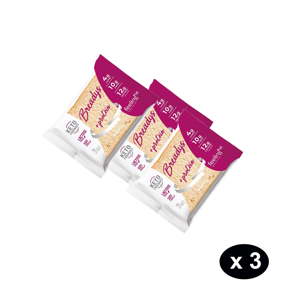 Set di 3 pani proteici a fette per dieta cheto Feeling