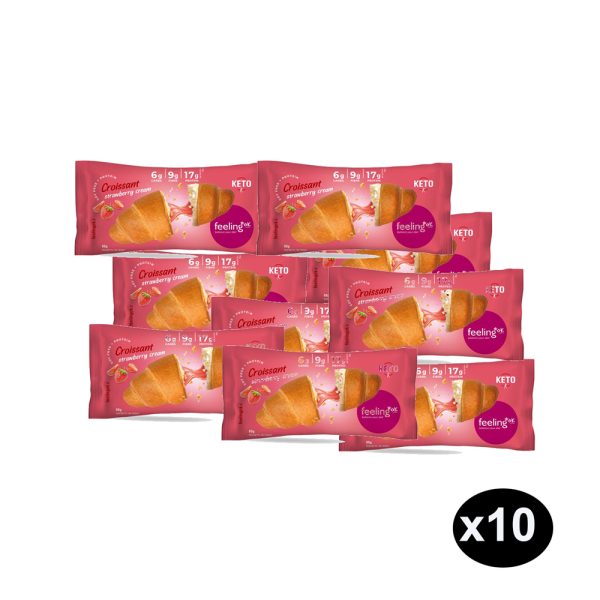 Offerta 10  Cornetti Cheto Ripieni alla Fragola Gusto e Benessere