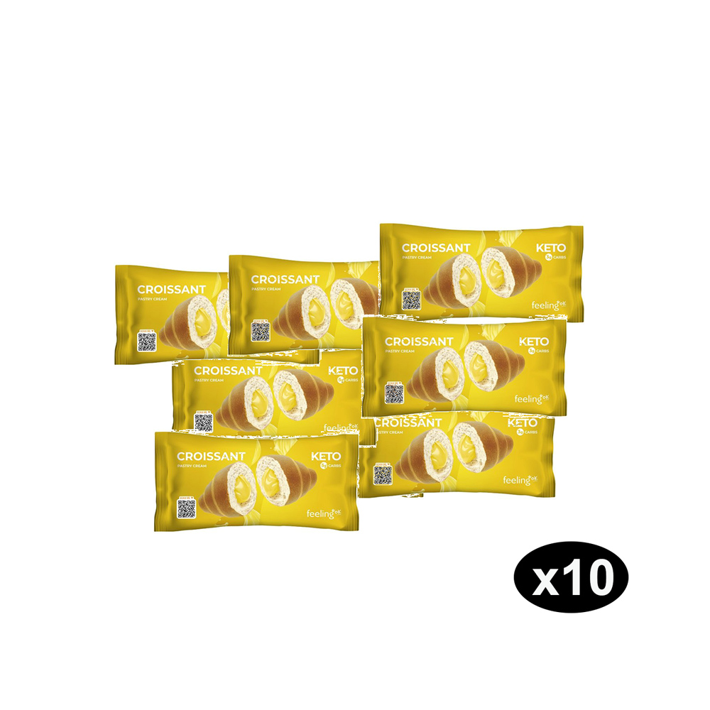 Kit Risparmio 10 Cornetti Ripieni Crema Pasticcera Keto