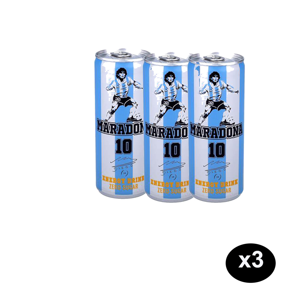 3 bibite energetiche zero zuccheri Maradona Vitamizu