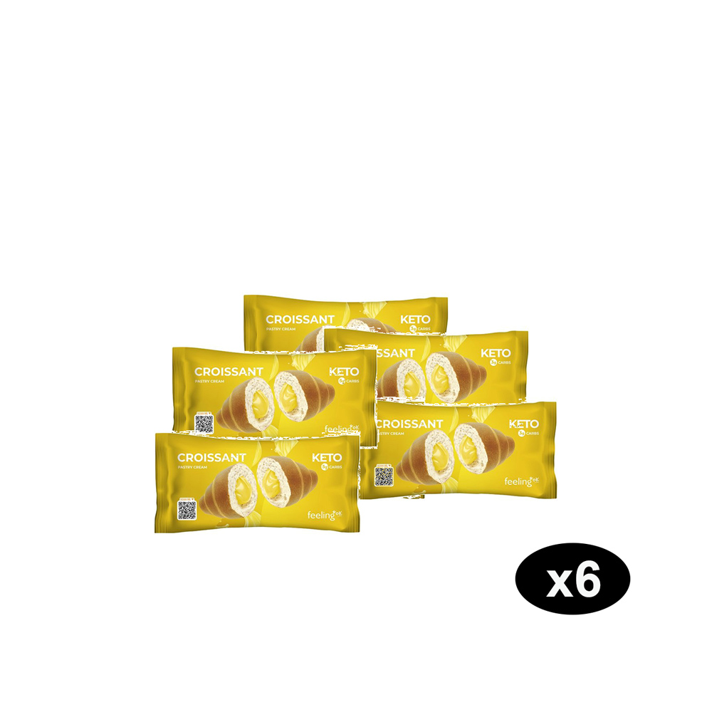 Box 6 Cornetti Cheto con Crema Pasticcera - Il Dolce Gusto della Tradizione in Versione Low-Carb