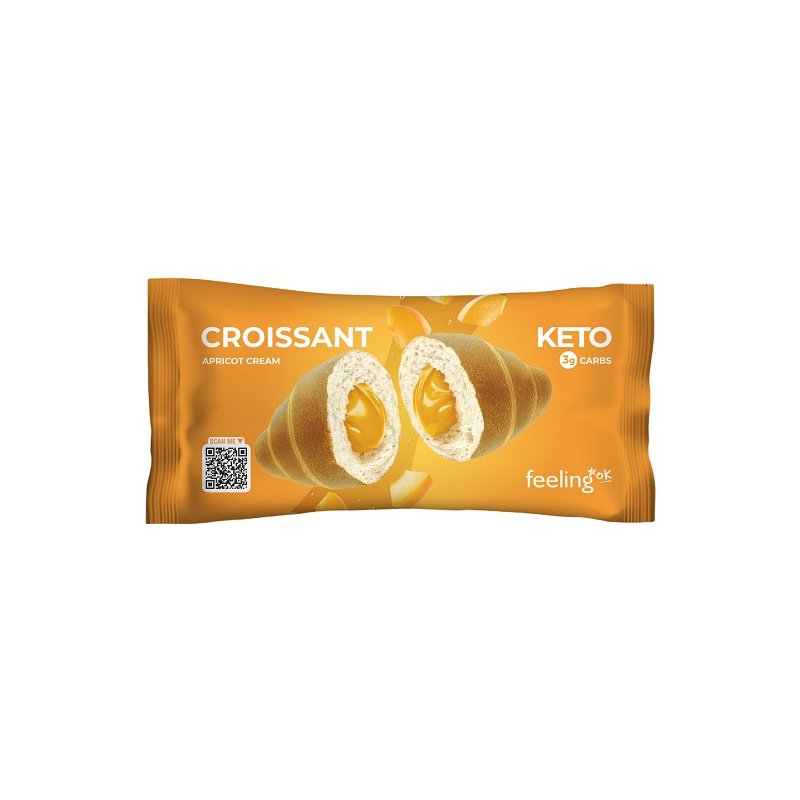 Croissant cheto ripieno con crema all'albicocca