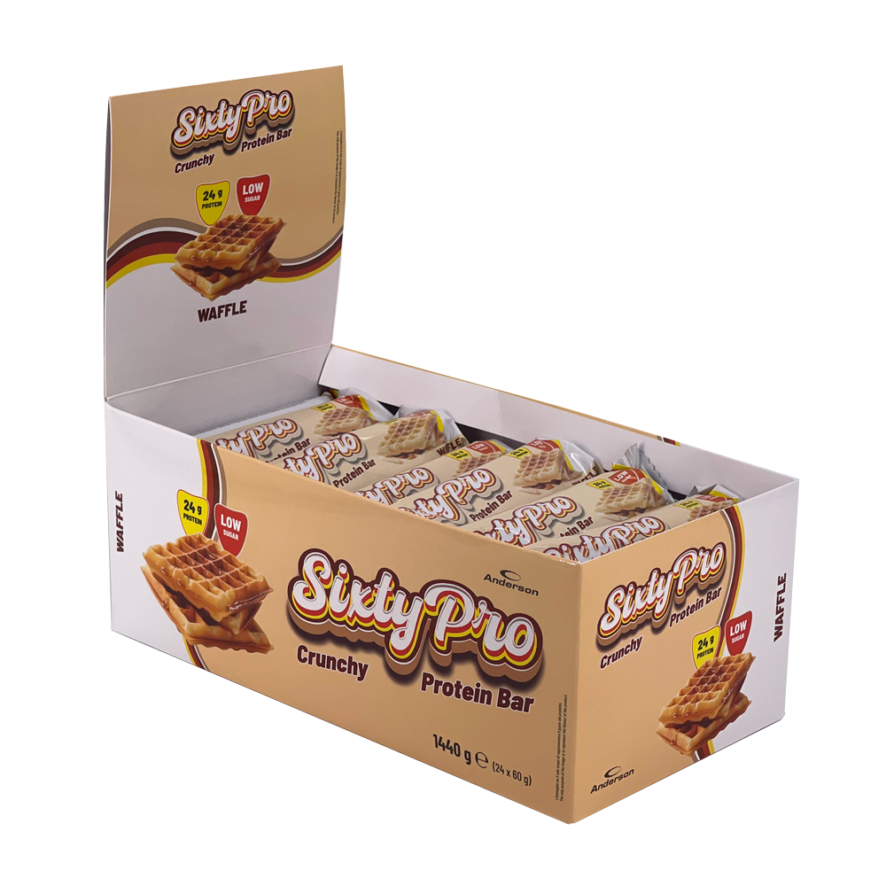 Anderson box 24 barrette crunchy proteiche waffle Sixtypro