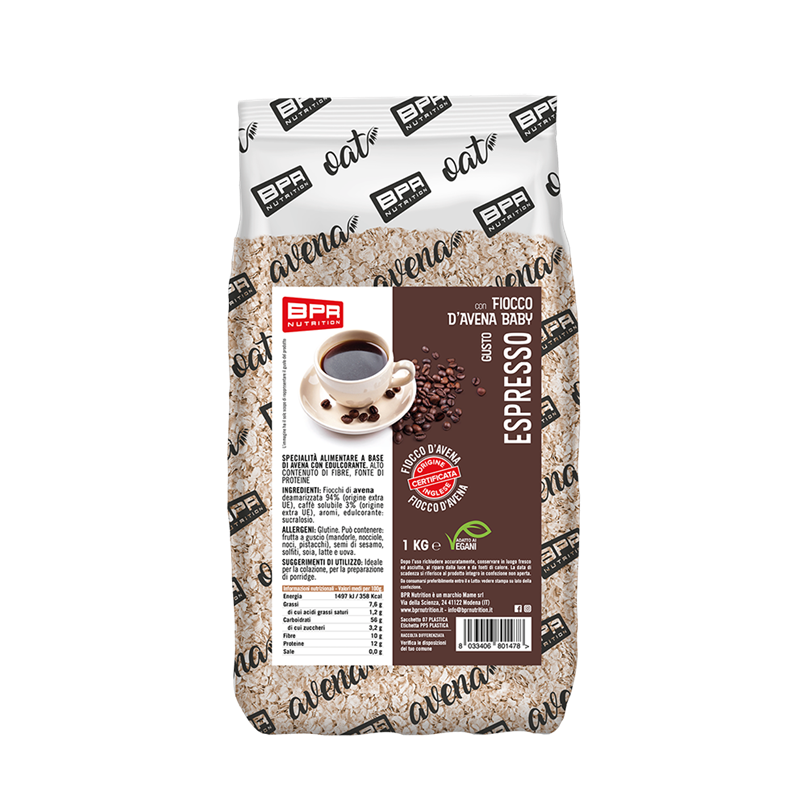 Fiocchi di avena aromatizzati al gusto espresso caffe' BPR