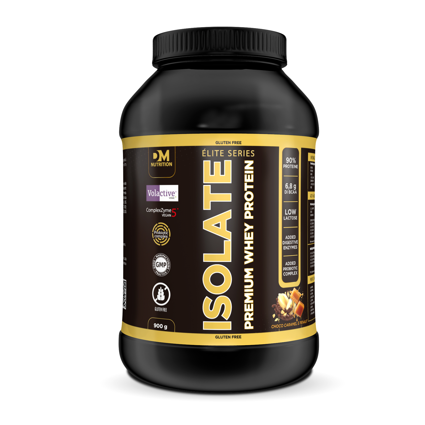Premium Whey Proteine isolate con enzimi digestivi vari gusti - CHOCO CARAMEL PEANUT - 900gr