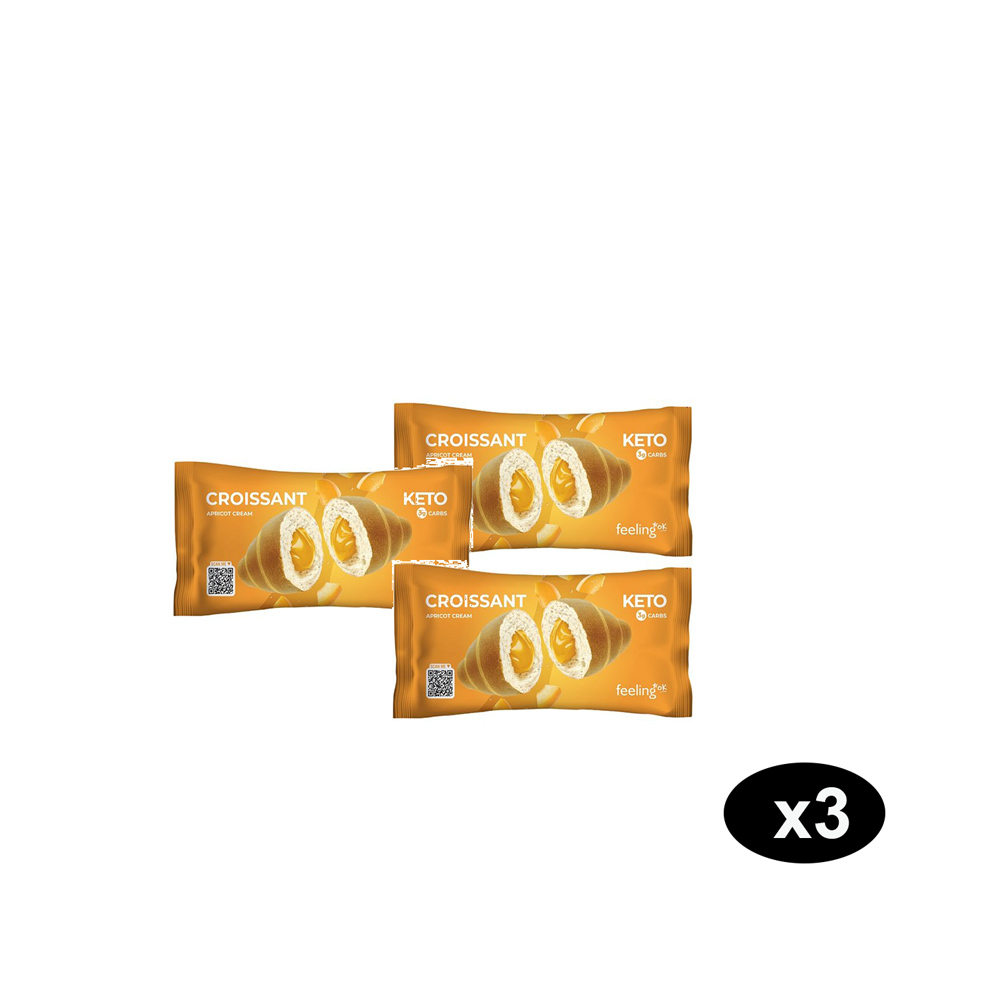 Promo 3 Cornetti Cheto Ripieni alla Crema di Albicocca Feeling OK