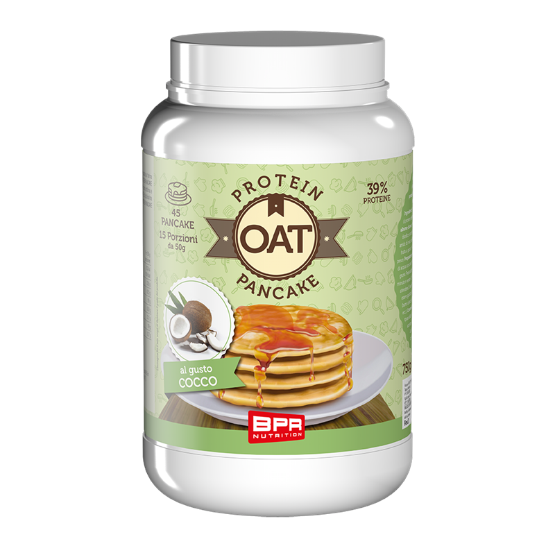 Preparato per pancake gusto cocco ricco di fibre e proteine