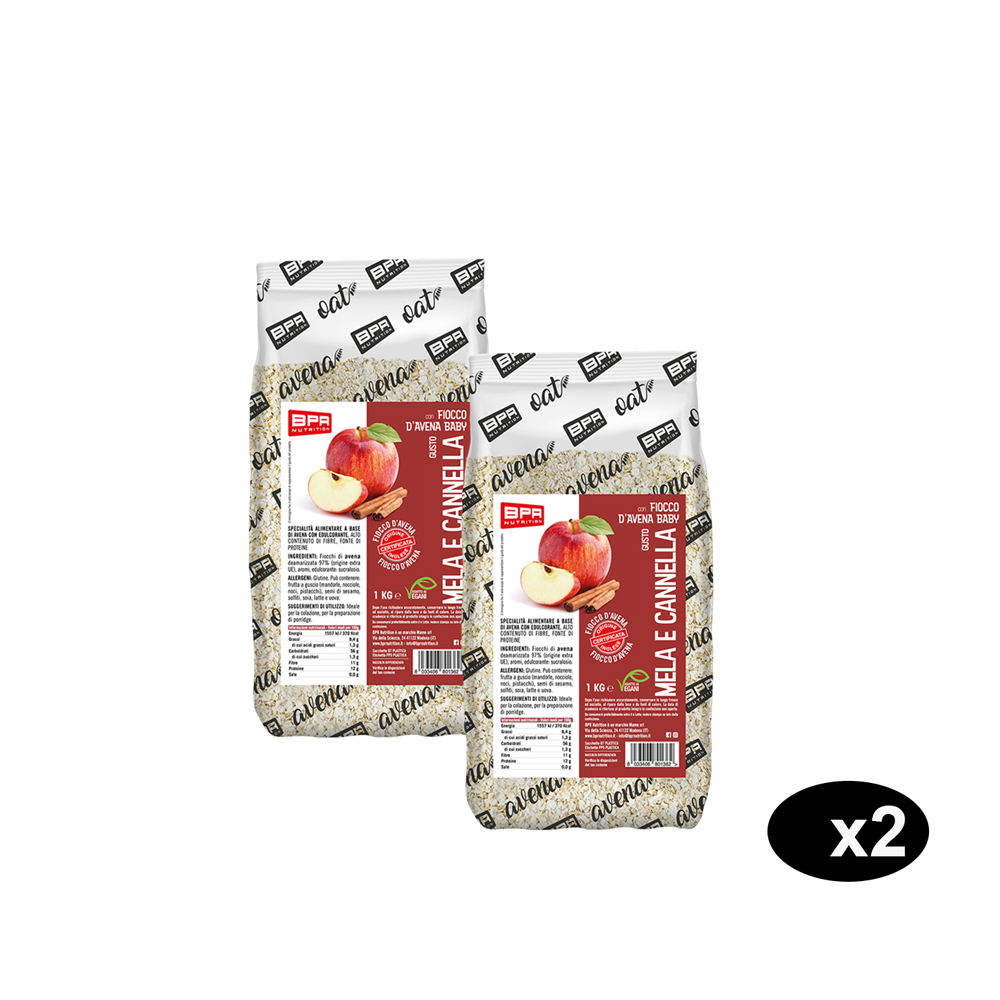 Offerta 2 Fiocchi di avena aromatizzati mela e cannella BPR