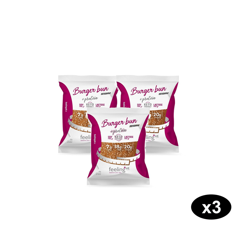 Offerta 3 Panino per hamburger dieta chetogenica Feeling Ok