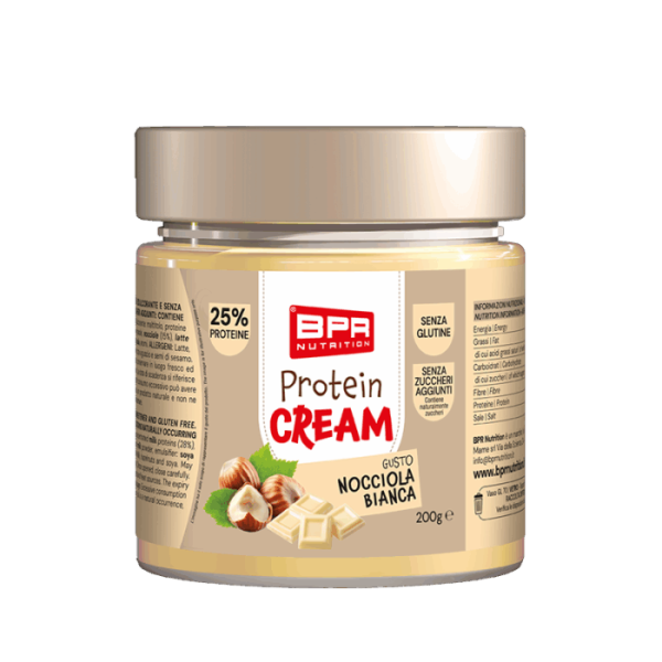 Crema spalmabile proteica vegana nocciola e cioccolato bianco