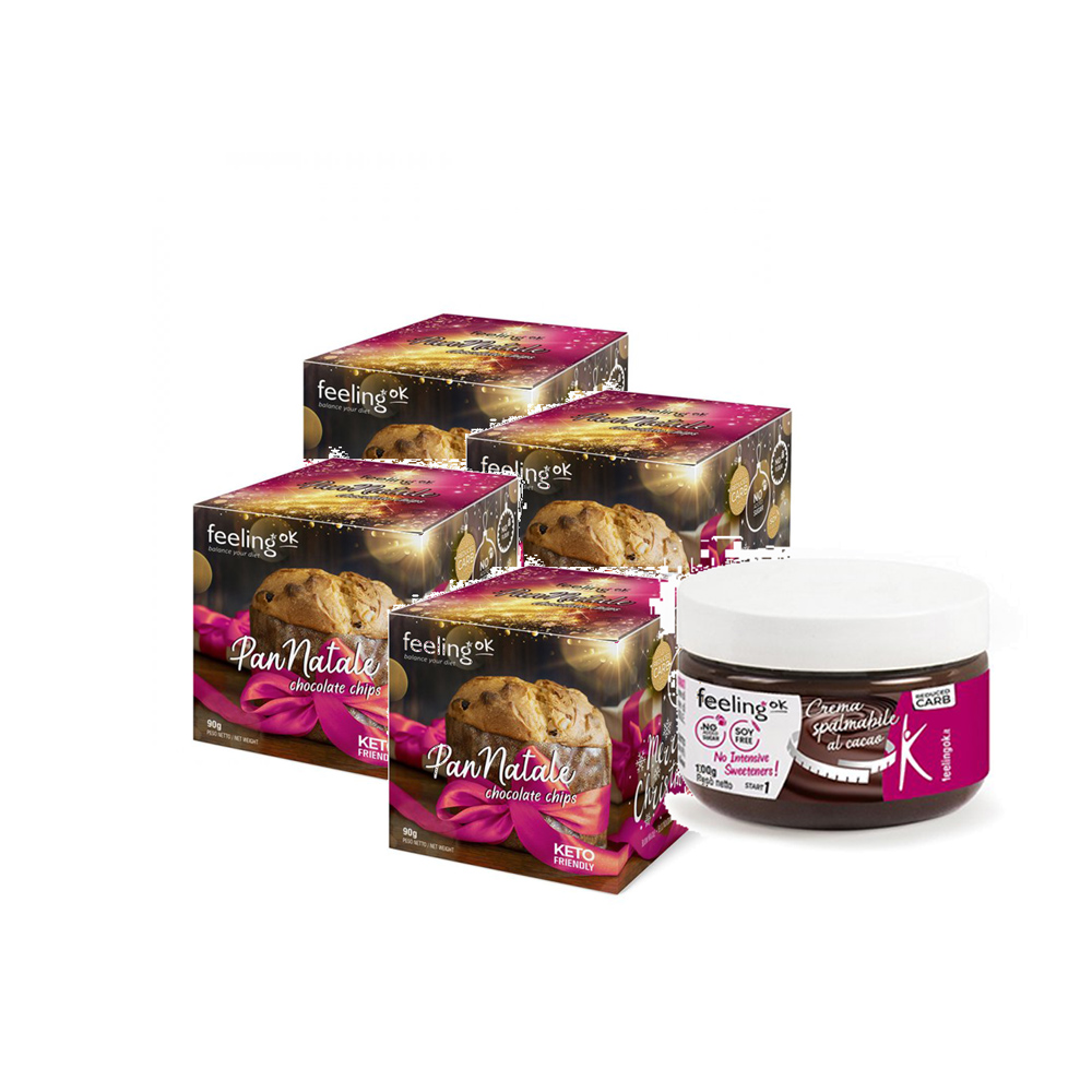 Offerta 4 Panettoni proteici con gocce di cioccolato con crema cacao