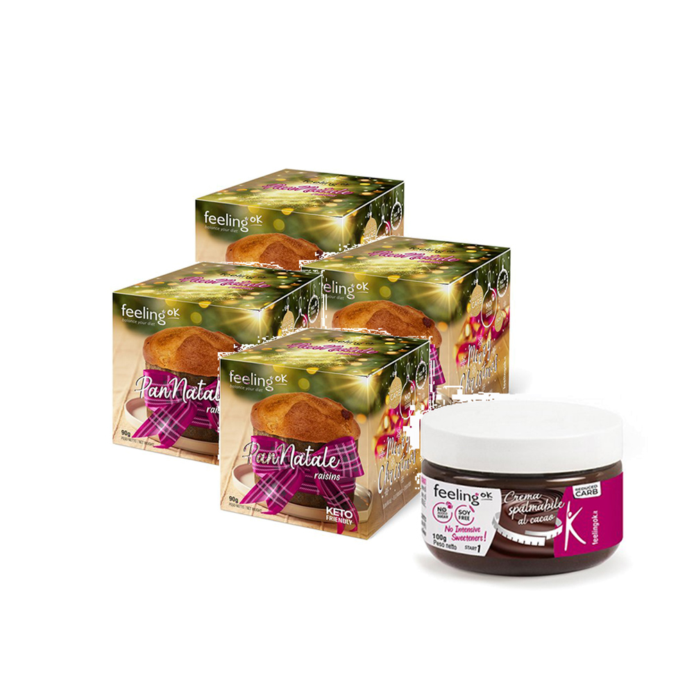 Offerta 4 Panettoni proteici con uva con crema cacao