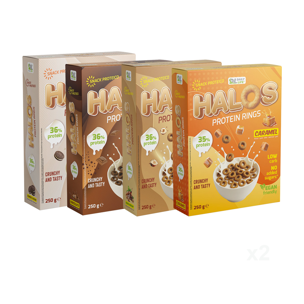 Fai Scorta - 4 Confezioni HALOS Protein Rings Cereali misti