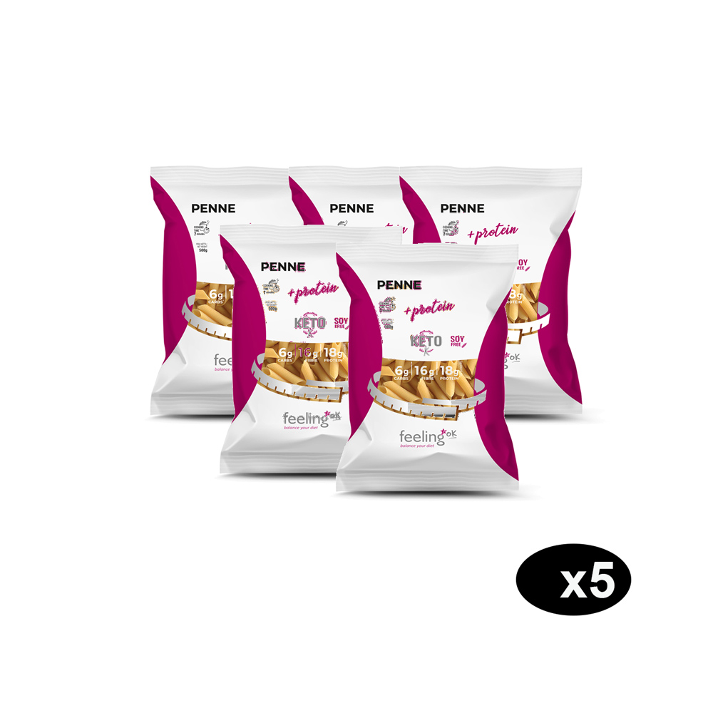 Feeling OK - Box da 5 Penne Start 5maxi formato| Pasta Proteica Low Carb