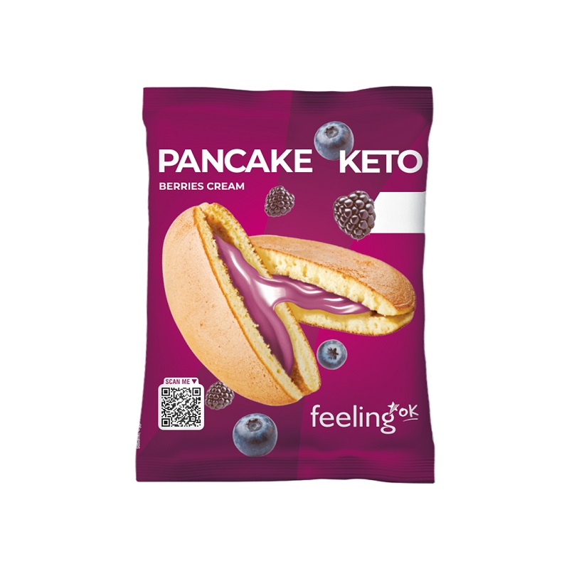 Pancake proteico monoporzione ripieno a crema frutti di bosco