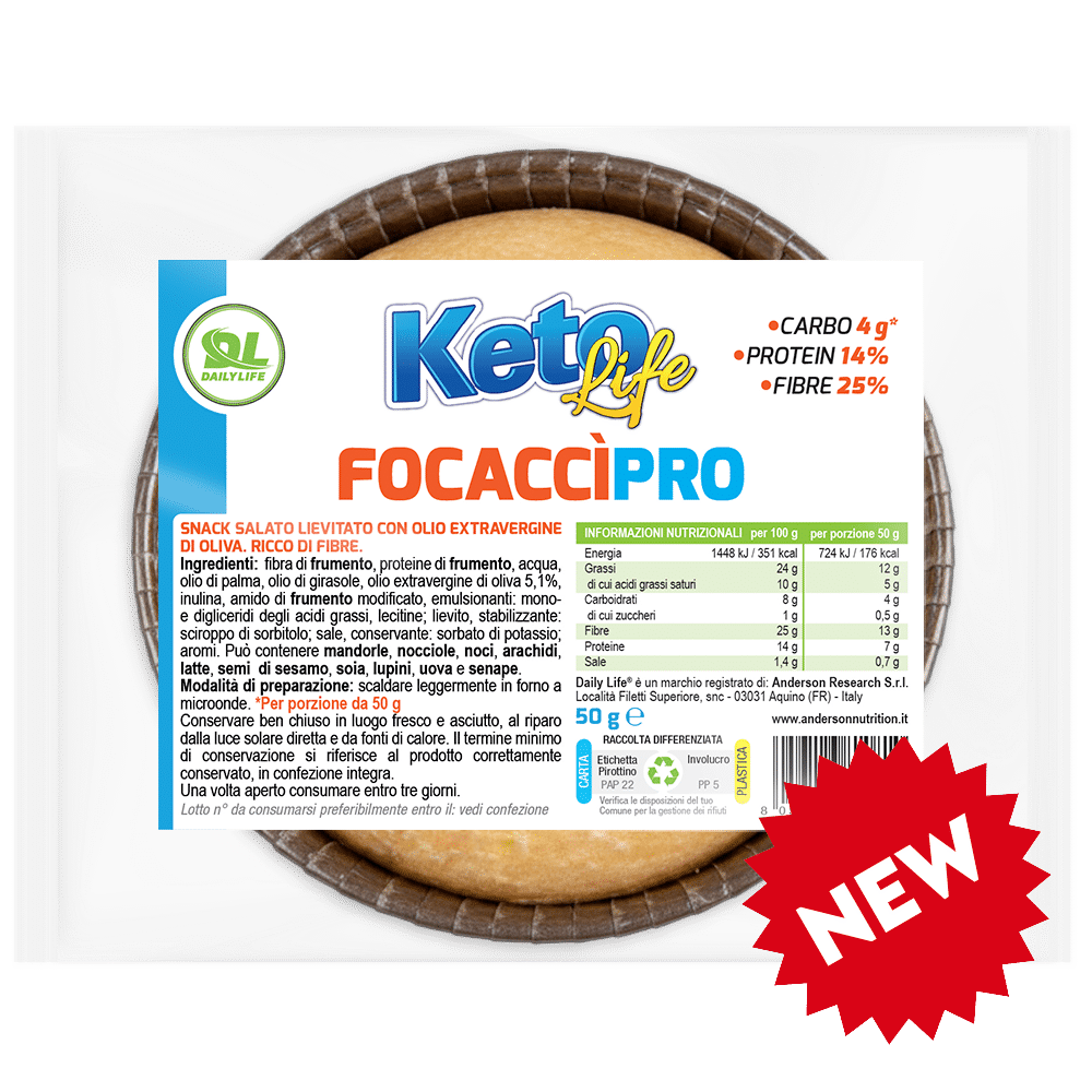 FocaccìPro Keto Life - Focaccia Proteica Low Carb Ricca di Fibre