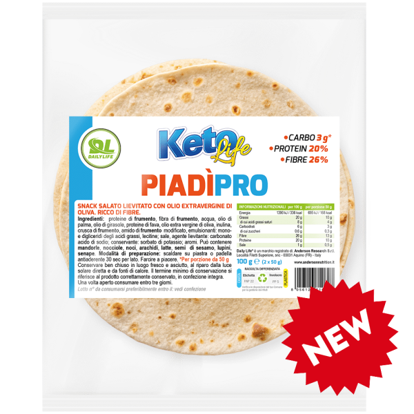 PiadìPro Keto Life – Snack Proteico e Low Carb Ricco di Fibre